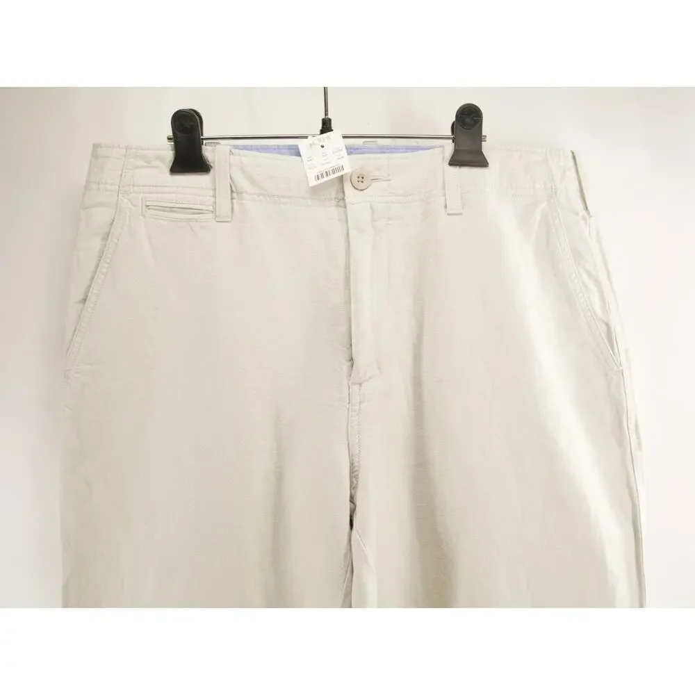 JCrew Men's 34x30 Stone Linen Blend Broken-In Bootcut Pants Chinos NWT